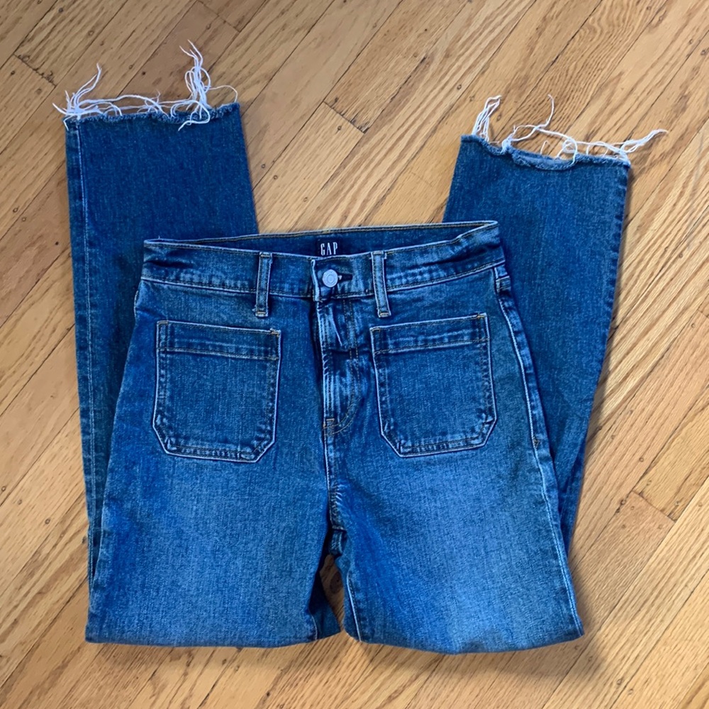 High Waisted Boot Cut Cropped Jeans - Gap - Size 26